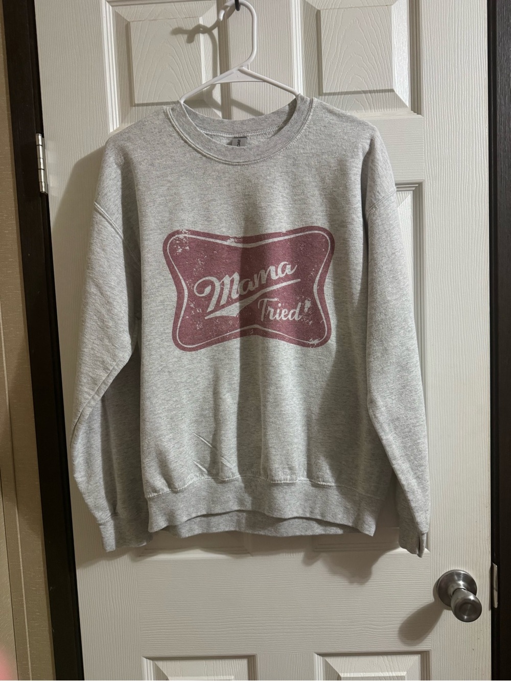 Mama Tried Graphic Crewneck Sweatshirt - Gray
